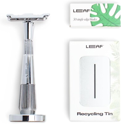 Leaf Twig Razor Set Chrome: Includes Twig Razor, 50-Pack Blades, Stand *Open Box