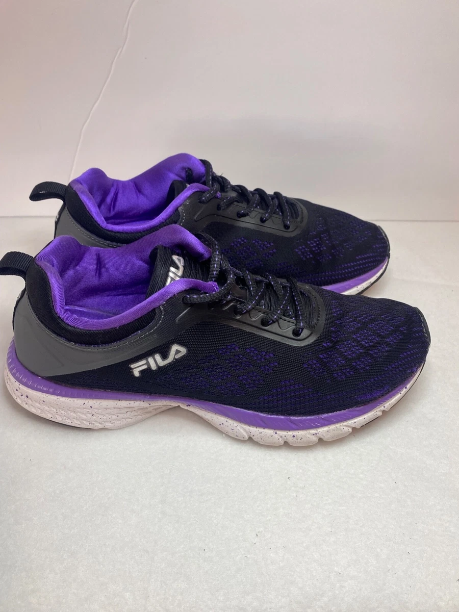 op tijd warmte eetbaar Fila Memory Foam Womens Running - Track Shoes Black Purple Size 8.5 | eBay