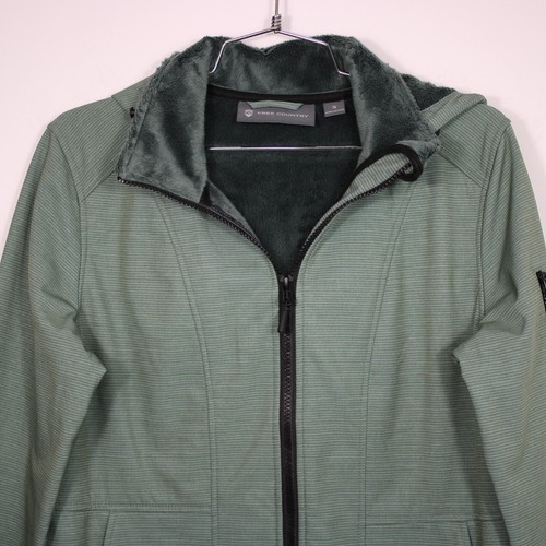 Free Country Jacket Womens Sze S Green Fleece Inner Zip pockets Thumbhole Cuffs - Picture 7 of 15