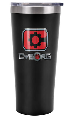 DC Cyborg JLA Cyborg Logo Pattern Tumbler 20oz Vacuum Insulated Leak Resistant