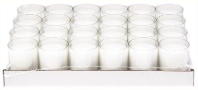 Sovie  Refill Kerzen in Transparent 96 Stück - Brenndauer ca. 24 Std. pro Kerze