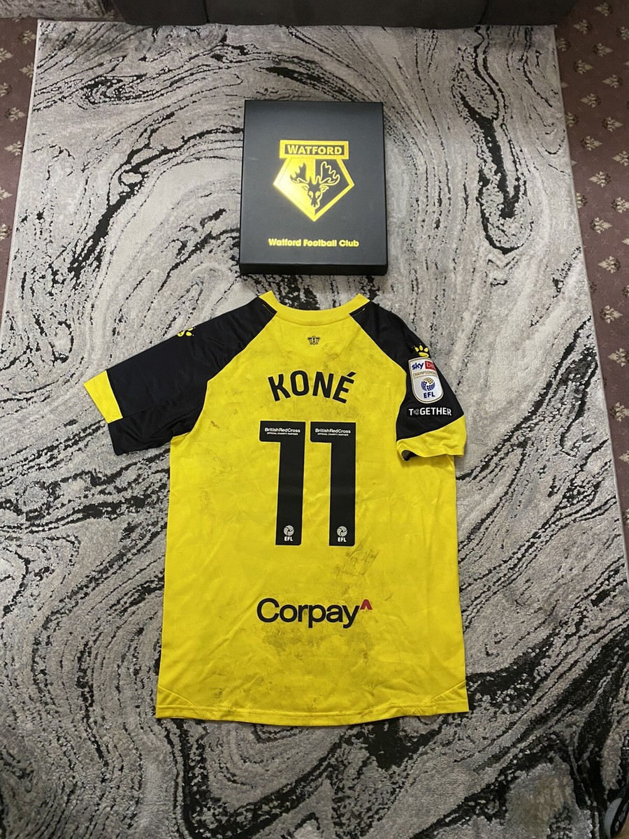 Watford FC Match Worn Ismael Kone #11 Home Football Shirt With COA