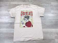 Riot Society Shirt Adult Medium Tan Skull Geisha Crew Neck made in USA