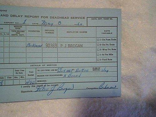 1960 CHICAGO AND NORTHWESTERN RAILROAD REPORT DEADHEADING SHEET PAD,adams,butler - Picture 4 of 6