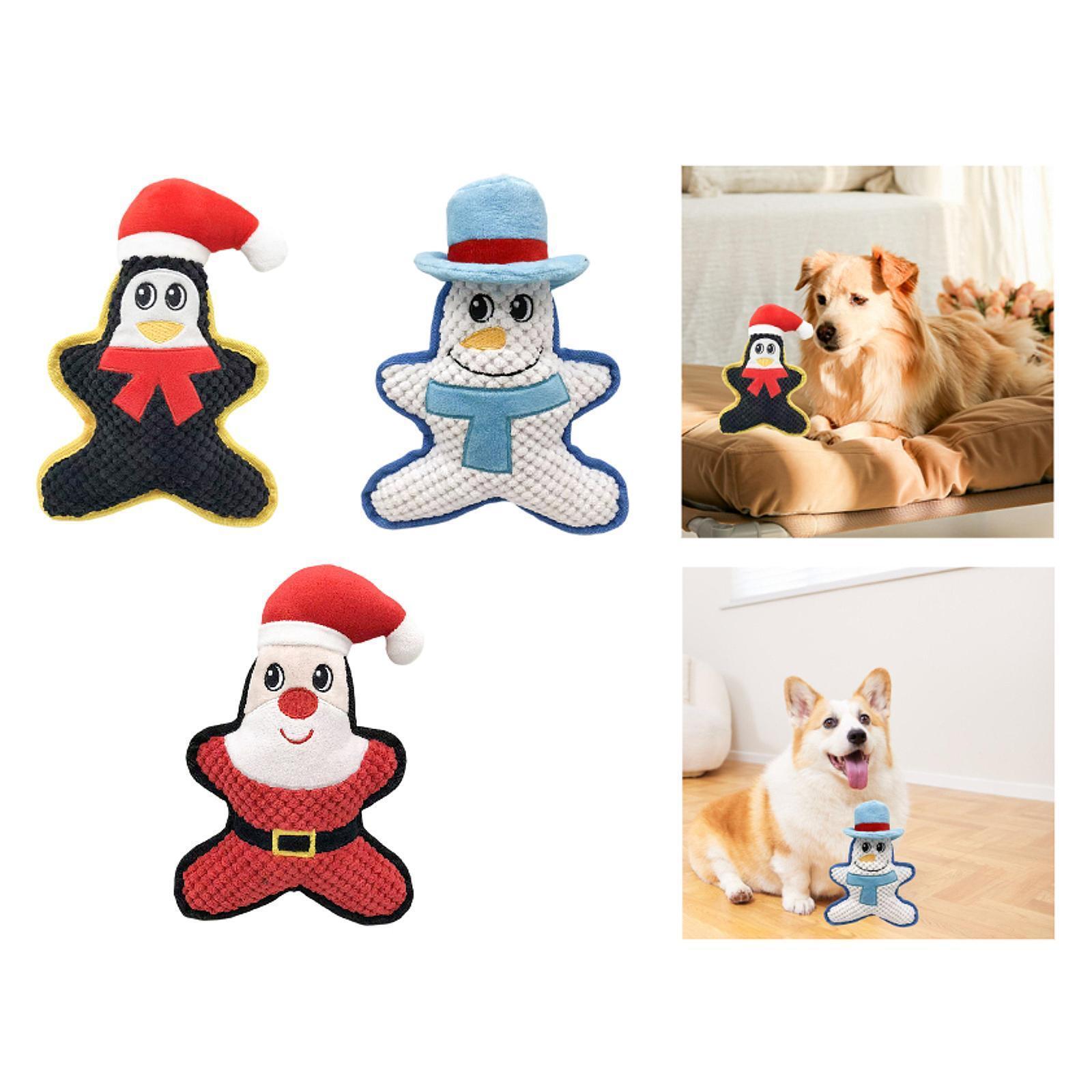 Christmas Dog Squeaky Toy Dog Enrichment Toys Soft Interactive for Puppy