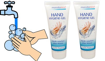 2x75 ml Hand Hygiene Gel marvita med Aloe Vera, 63% Ethanol Reinigung Pflege NEU