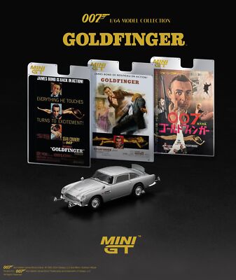 Mini GT #900 1/64 007 Aston Martin DB5 Goldfinger with Poster Cards