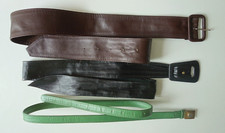 3 Womens 1980 S/M Genuine Leather Brown Black Belts, Green Belt, Germany, Italy
