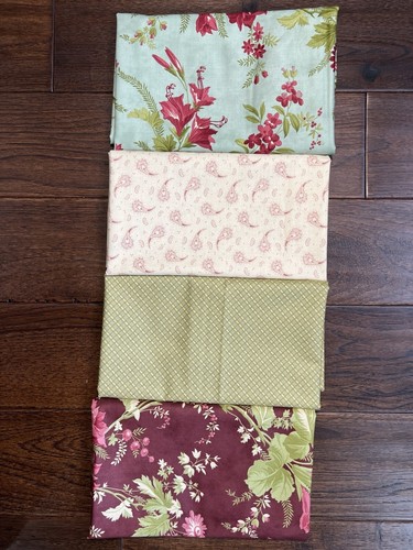 MODA Field Notes By Blackbird Designs 4 Yard Bundle Teal Floral/ Plum Floral - Picture 2 of 8