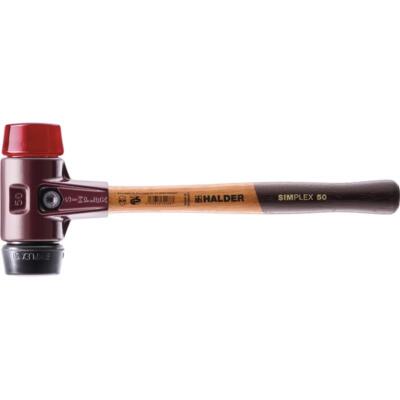 HALDER Schonhammer SIMPLEX Länge 350 mm Kopf-Ø 50 mm mittelhart/hart schwarz/rot