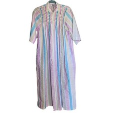Styled By Saybury Robe Striped Vintage Womens Size Medium Multicolor Shirred New