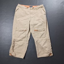 American Eagle Pants Womens 33x21 Cargo Capri Baggy Vintage Y2K Beige Orange