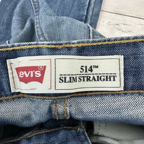 Levi's 514 Slim Straight Blue Jeans Boys Size 16 - 26x28 (measures 27x29) - Picture 3 of 13