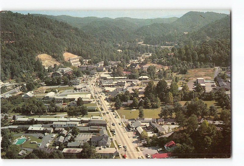 Gatlinburg Tennessee TN Vintage Postcard Main Street View Aerial View