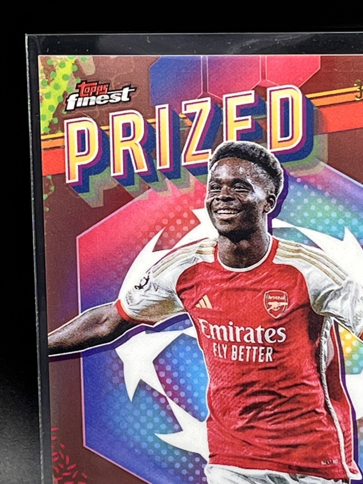 2024 Topps Finest *Bukayo Saka /75 Rose Gold* Prized Footballers Arsenal Legend view 8