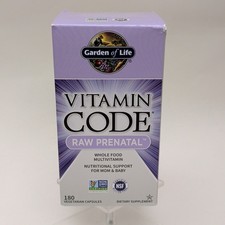 Garden of Life Vitamin Code Prenatal Multivitamin 180 Vegetarian Capsules Glute  