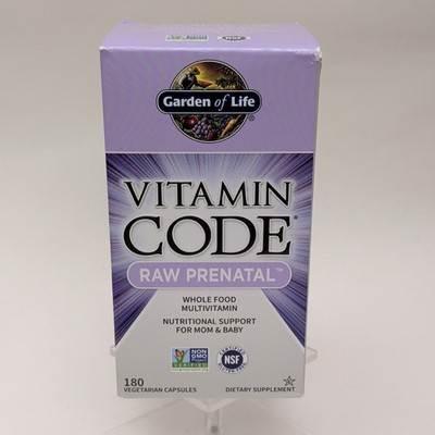 Garden of Life Vitamin Code Prenatal Multivitamin 180 Vegetarian Capsules Glute 