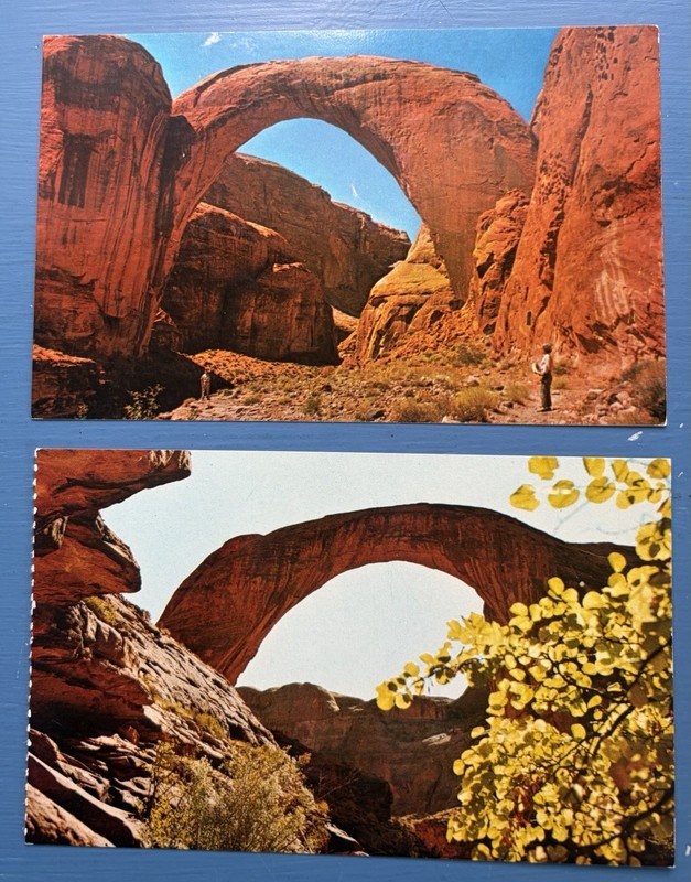 Rainbow Bridge National Monument Utah Postcards (2) ~ Freestanding Arch