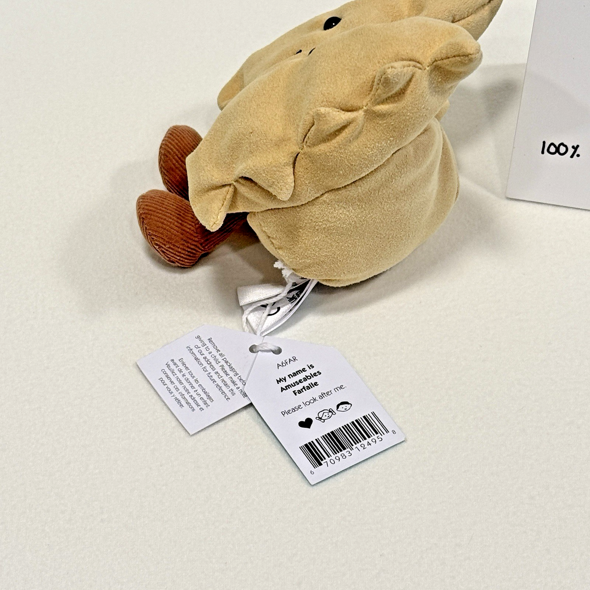 Jellycat Amuseables Farfalle BNWT - Pasta Food - 100% Authentic
