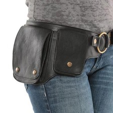 Medieval Women Steampunk PU Leather Hip Belt Festival Pocket Viking Waist Bag