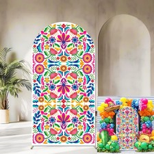 Mexican Fiesta Arch Backdrop Cover Cinco De Mayo Birthday Baby Shower Decorat...