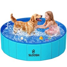 48" Blue Foldable Hard Plastic Portable Dog Kiddie Swimming Pool