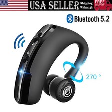 Bluetooth 5.2 Earpiece Wireless Headset Noise Cancelling Earbuds Driving Trucker