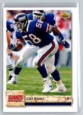 1992 Upper Deck #589 Carl Banks New York Giants