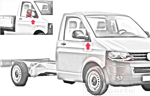Van Wezel AußEnspiegel Schwarz Rechts FüR Vw Transporter T5 Multivan /-image