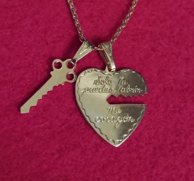 14KT GOLD PLATED SOLO TU PUEDES ABRIR 2 PIECE CHARM W/ 16-30'' ROPE CHAIN - 506SP
