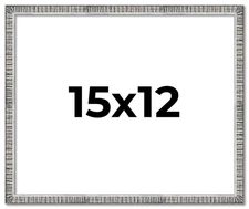 15x12 Frame Silver Grey Distressed Solid Wood Picture Frame | 0.75 Inch Moulding