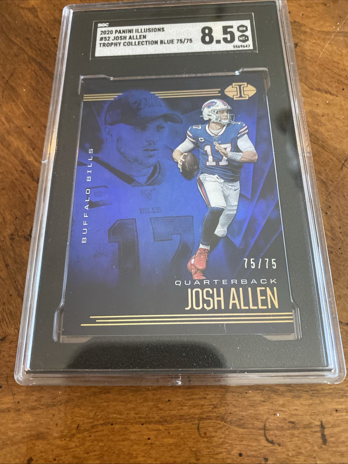 2020 Panini Illusions - Josh Allen #52 Trophy Collection Blue / 75/75