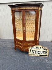67357  Exquisite Louis XV Style Curio Cabinet with Glass Shelves