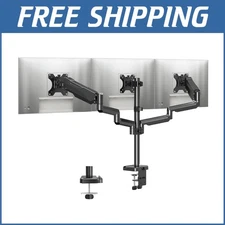 Triple Monitor Stand Mount - Ergonomic Desk Mount for Screens Up to 27 inches