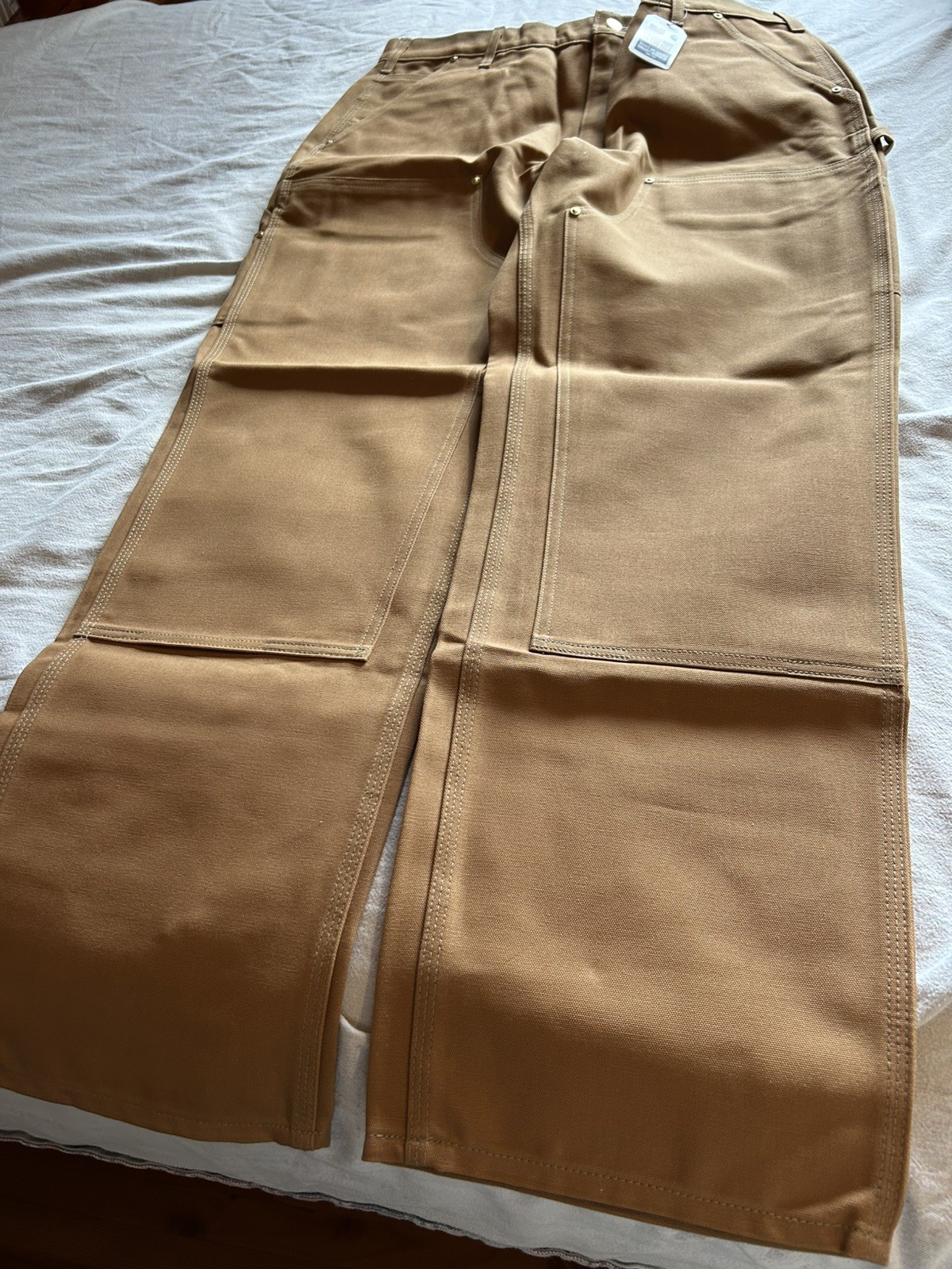 Mens Carhartt 38x32 Loose Fit Firm Duck Double-Front Utilty Work Dungaree Pants thumbnail 4