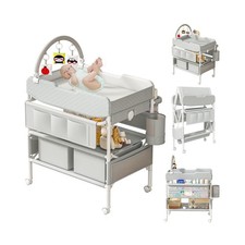Baby Changing Table with Drawers, Waterproof Versatile Folding Diaper Changin...
