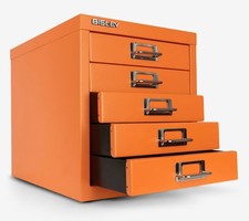 5-Drawer Desktop MultiDrawer Steel Cabinet with five fully removable drawers.