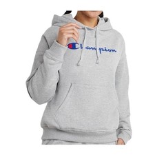 Champion Sweatshirt Gray Powerblend Logo Graphic Hoodie Womens XS NWT