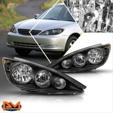 For 05-06 Camry XV30 Black Housing Headlight Amber Side Corner Signal Lamp Pair