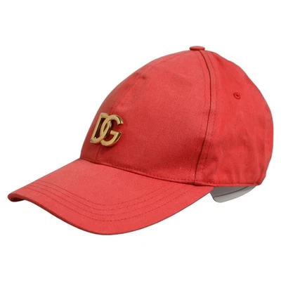 Casquette de baseball DOLCE & GABBANA homme rouge coton logo DG plaque taille... - Photo 1/4