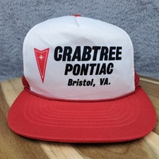 Vintage Pontiac Motors Hat Cap Snapback Red Foam Mesh Trucker Adjustable 80s