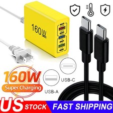 160W 7-Port Fast Charger USB C Block Charging Station For Samsung iPhone Android