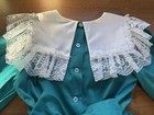 Vintage Golden Age Girls 12 Green Lace & Ruffle Trim Full Circle Dress USA — photo 5