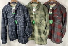 Voyager Men's Lot of 3 Full Zip Shirt Jackets with Pockets Blue, Green & Red NWT