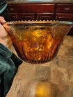 Indiana Carnival Glass Iridescent Amber Gold Grape Harvest 7QT Punch Bowl Vtg
