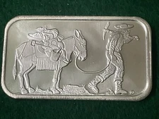 1 oz Silver Towne Retro Prospector Silver Bar (New) - T5