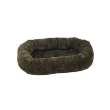 Donut Bed For Dogs in Chocolate Bones Fabric Finish Size - SML