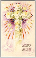Hold To Light Postcard Easter Flowers Church Seattle, WA 1910s