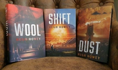 SIGNED - Silo Trilogy (Wool/Shift/Dust) by Hugh Howey - Broken Binding Edition