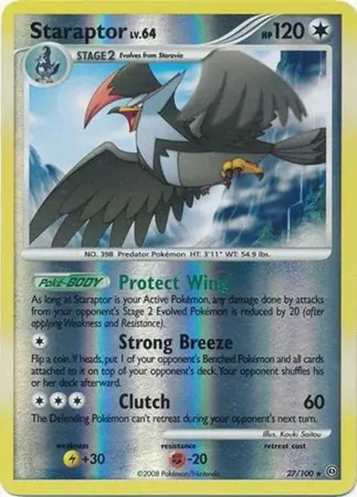 Staraptor - 27/100 - Pokemon Stormfront Reverse Holo Rare NM